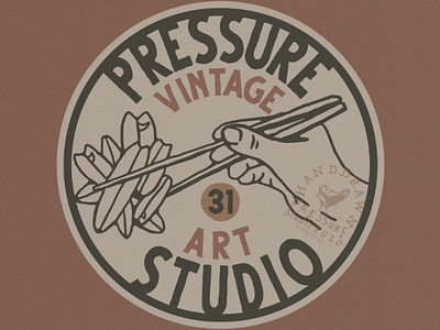Pressure Studio badge design vintage design