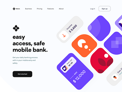 Website about banking bank bank app bank web banking design flat typography ui ux vector web website
