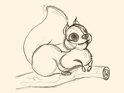Silvie The Squirrel (Sketch) character drawing hand drawn illustration sketch