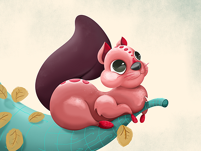Silvie The Squirrel animal character drawing illustration photoshop squirrel