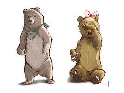Bears #1 bear character cute design illustration lady sketch