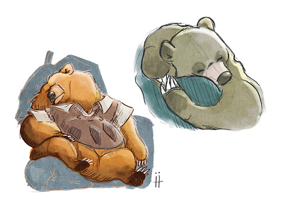Bears #2 bear character cute design illustration sketch sleep