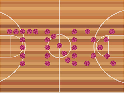 Many Thanks, Dribbble!! basketball dribble free throw from downtown invitation nothing but net thank you