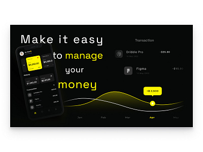 Slide for Finance Mobile App app design figma keynote powerpoint presentation slide