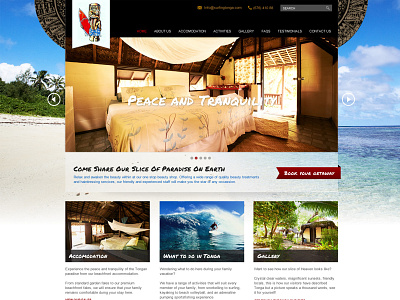 Web Design / Beach Resort accomodation beach design graphic design holiday island ocean pacific paradise resort travel water web web design website website design