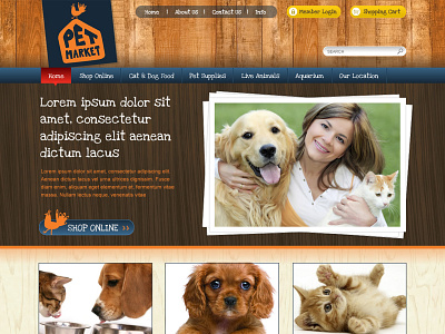 Web Design / Pet Market animal design graphic design pet pet shop web web design website website design