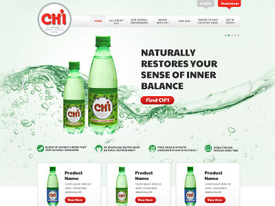 Web Design / Chi bottle design drink drinking flow fluid graphic design green herbal herbal drink water web web design website website design