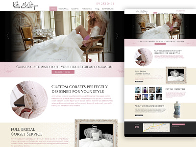 Web Design / Custom Made Corsets beauty bridal classic clothes corset design females graphic design lady pastel pink romantic styling web web design website website design