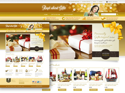 Web Design / Rapt About Gifts design fun gift gift shop gifting gifts gold golden graphic design happy joy present web web design website website design