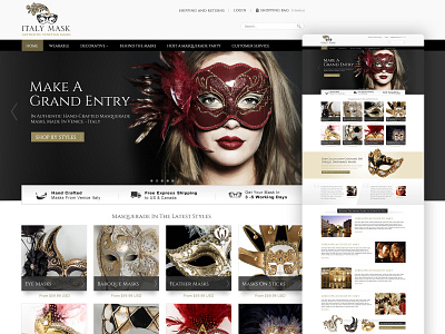 Web Design / Italy Mask beauty design ecommerce fashion gothic graphic design italian magic party style web web design website website design