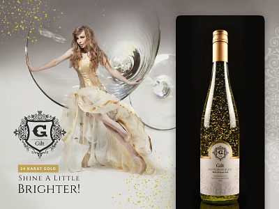 Brand & Label Design / Gilt alchohol beauty branding design fairy fashion glass glow gold golden graphic design illustration logo luxury shine vector wine