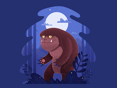 Monster beast character concept forest illustration monster night