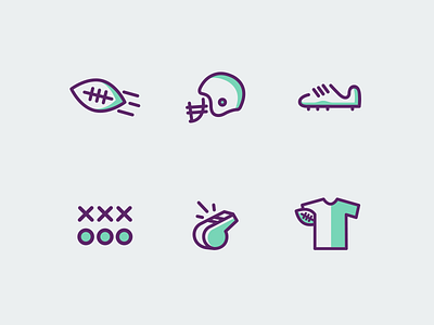 American Football Icons american football ball helmet icon icon set plan spikes whistle