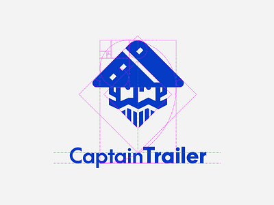 Captain Trailer Logo Process brand branding flat golden ratio grid guide icon logo process vector