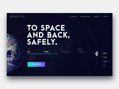 Spaced challange Web branding landing page logo moon space spaced spacedchallenge web