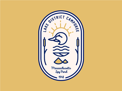 Lake District Camporee Badge badge brand camp duck identity illustration lake line logo sun