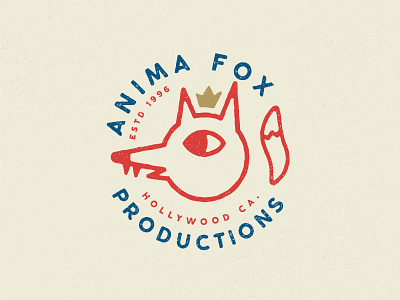 Anima Fox Productions animal badge fox illustration king logo production vector