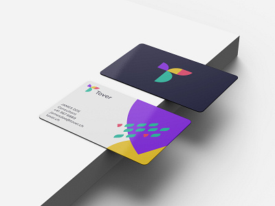 T logo + business card