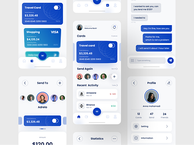 Financial App - Light mode adobe animation design figma finance financial app last 2021 shot mobile mony ui uidesign uiux uix ux