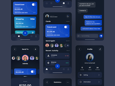 Financial App - Dark mode