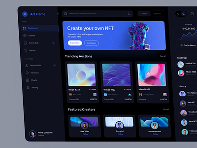 NFT Dashboard - Dark mode