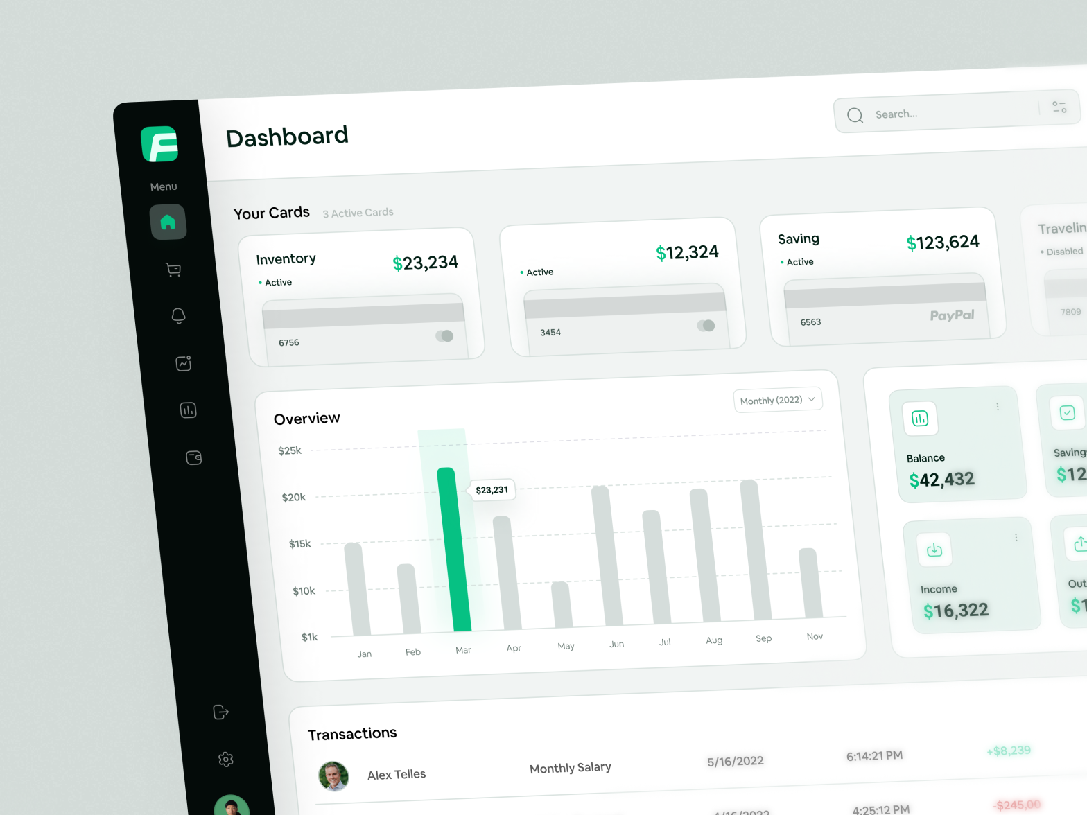 Financial Dashboard By Mahdi Gholizadeh For Bolddreams On Dribbble