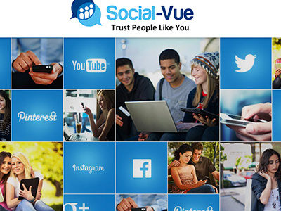Social Vue blue clean tiled webdesign