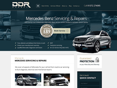 Mercedes Benz Servicing Redesign clean flat webdesign