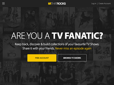 TV That Rocks - Live dark design tracking tv tvshows ui web website