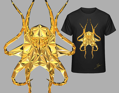 Low Poly Octopus Design animal art black and white clothes clothing clothing design design gold low poly lowpoly