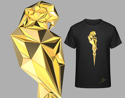 Gold Edition - Low Poly Parrot Design animal art black and white clothes clothing clothing design design gold low poly lowpoly metal parrot parrots