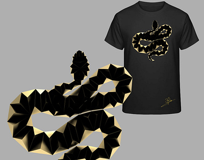 Snake Gold Edition animal art branding clothes clothing clothing design design gold illustration illustrations low poly lowpoly metal snake snakes