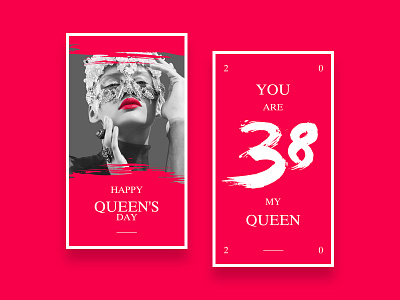 Happy Queen's Day 38 branding card fashion happy lips poster queen red sexy girl woman