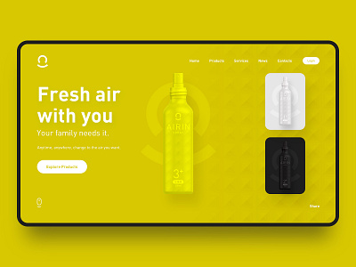 Air Spray UI Design #01 black branding color concept design fashion ui ux web white yellow