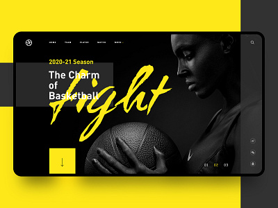 The Charm of Basketball basketball black branding color cool design fashion fight ui ux web yellow