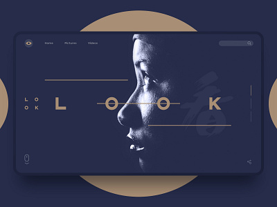 LOOK-LOOK blue branding circular color design eye fashion golden head look simplicity ui ux web