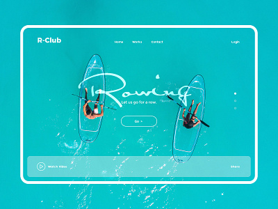Homepage Design - Rowing blue boat branding color design fashion row ship ui ux vector water web white