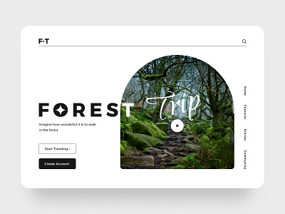 Forest Trip #02 branding color design fashion forest homepage logo mysterious simplicity trip typeface ui ux web white