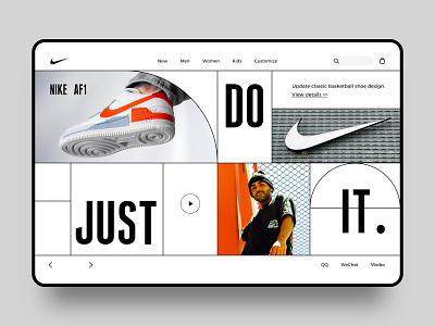 Nike Landing Page Concept adidas branding design ecommerce fashion footwear homepage landing page nike online shop product sneakers sports brand typography ui ux website