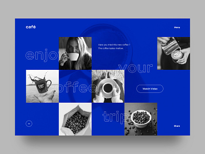 Coffee Website blue branding café clean coffee design division fashion geometry grey product shop typeface ui ux web
