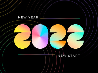 2022 2022 branding color design fashion geometry gradual change happy new year illustration logo logotype mark numbers symbol typography