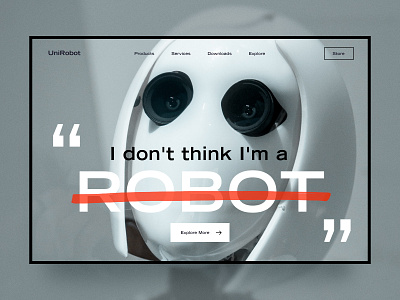 Robot Website branding clean creative cyberpunk design fashion future futuristic landing page minimalist modern robot simple ui ux web web design