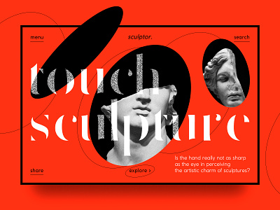 Touch Sculpture - Website black branding color design ellipse fashion geometric figure illustration line oval red sculpture simplicity typeface ui ux web
