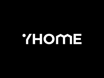 YHOME branding clever creative design home house logo mark negative space shape simple wordmark