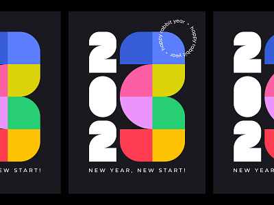 2023 Poster branding color design fashion geometry letter logo logotype mark modern new year numbers poster simplicity typography