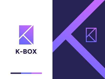 K-Box Logo blue box branding color concise dark blue design fashion gradation illustration logo luxury violet