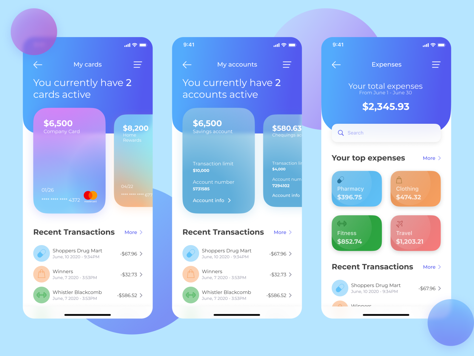 Transfr Banking App by Sean on Dribbble