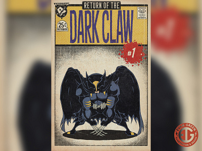 Return of the Dark Claw batman comic book comic book art comic illustration cover art cover design dc comics illustration marvel marvel comics pulp art retro art retro illustration superhero wolverine