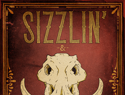 Sizzlin' & Grizzlin' bbq design illustration illustration art illustration design layout design poster design typography typography art typography design vintage design