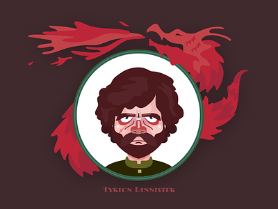 Tyrion Lannister character dragon fire game got6 head heads illustration lannister of thrones tyrion
